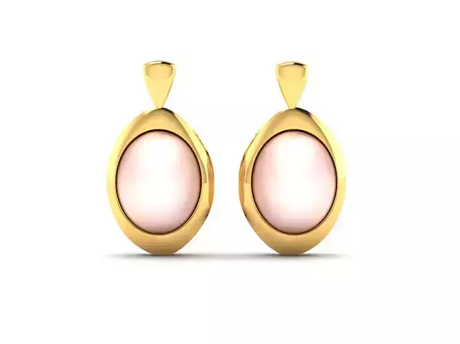Earrings-8575 gold plated pearl drop earrings