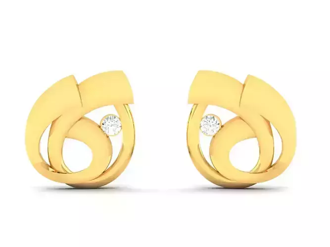 Earrings-8440 diamond stud earrings gold