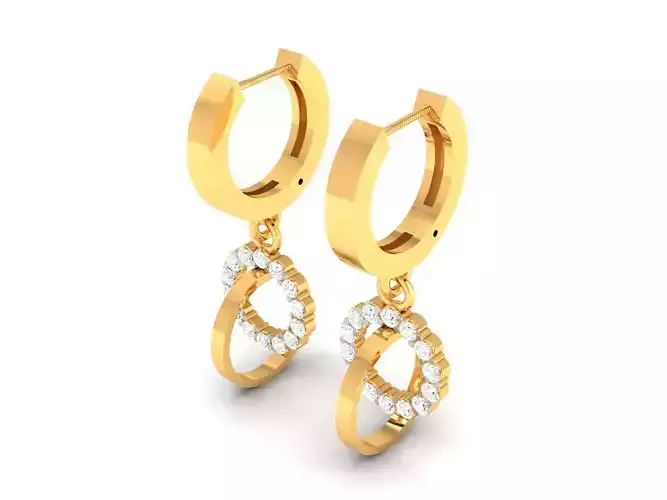 Earrings-8383 diamond dangle earrings gold