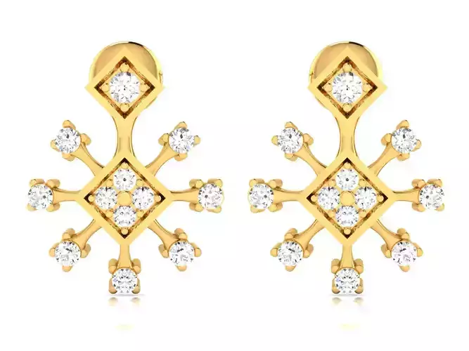 Earrings-8249 gold earring with diamonds