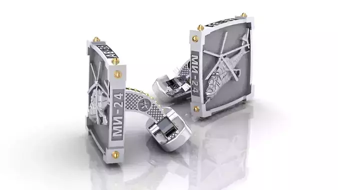 Cufflinks with Helicopter