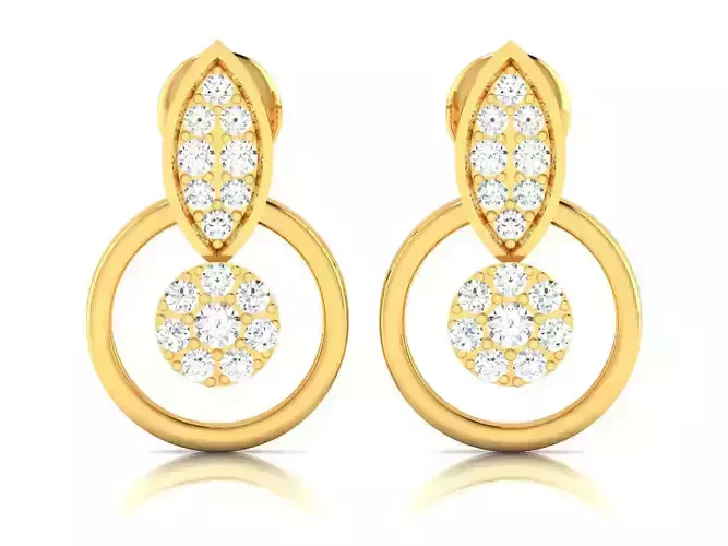 Earrings-8223 diamond stud earring gold