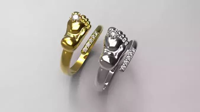 Baby feet ring 3D print model