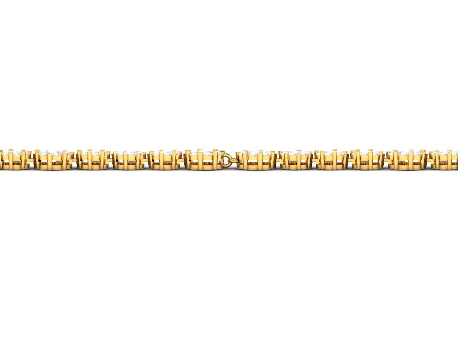 Bracelet-8144 gold diamond tennis bracelet 3D print model_3