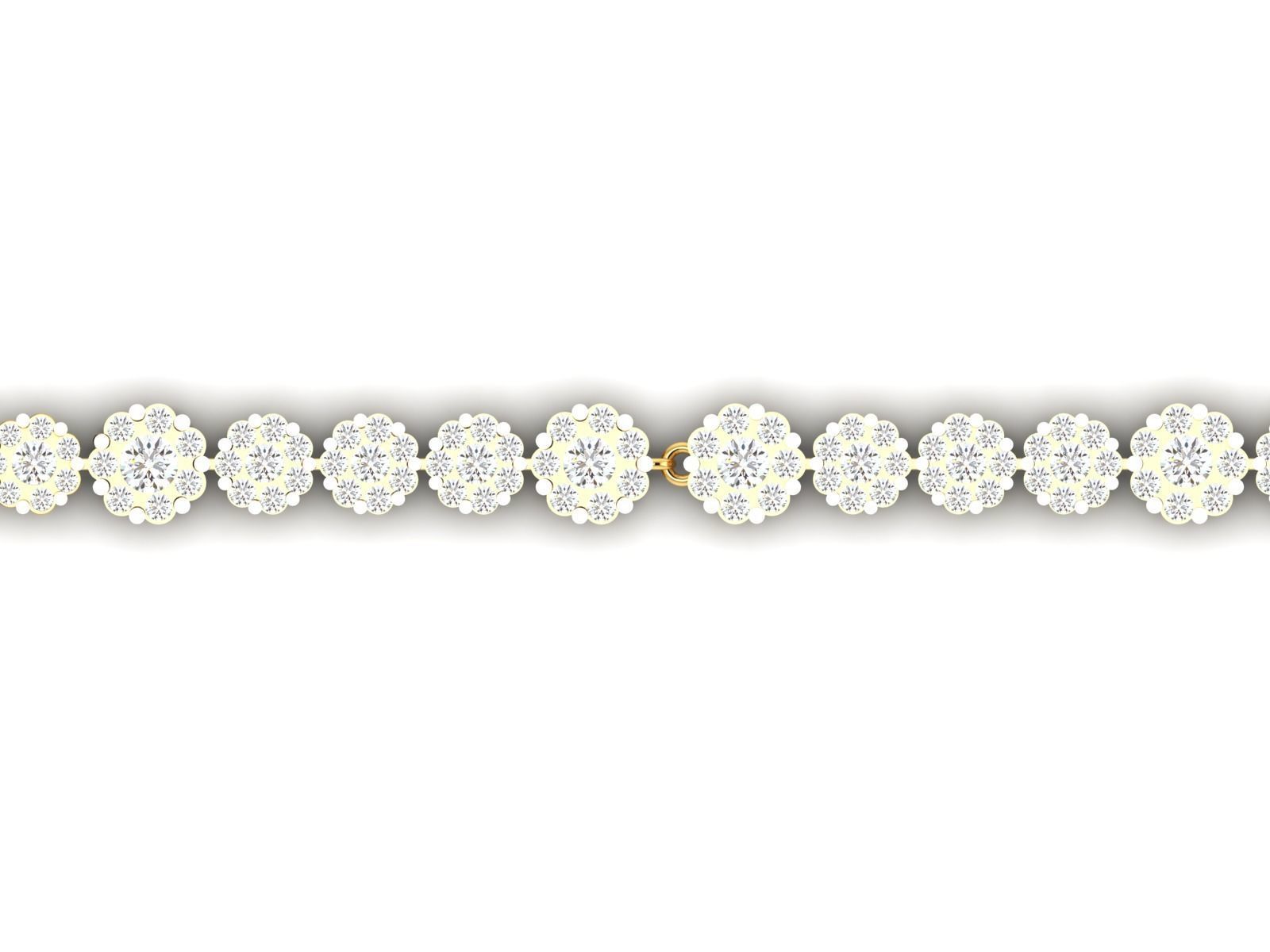 Bracelet-8144 gold diamond tennis bracelet 3D print model_6