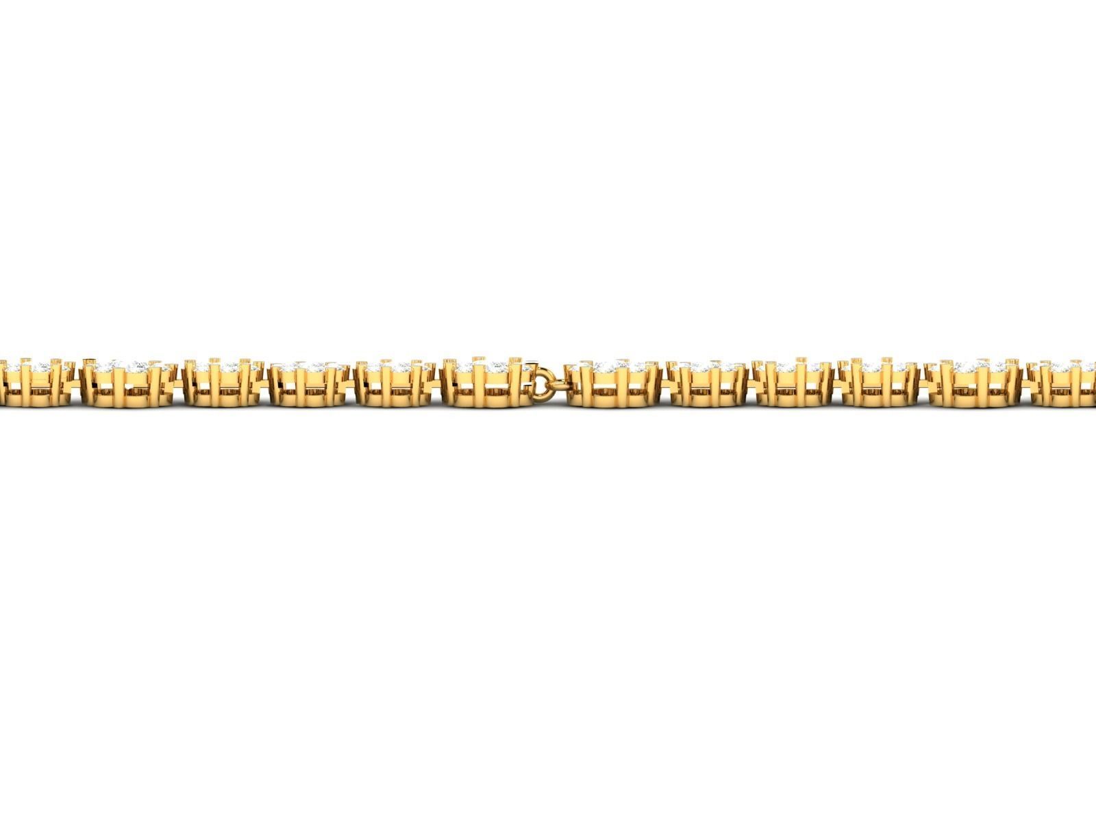 Bracelet-8144 gold diamond tennis bracelet 3D print model_4