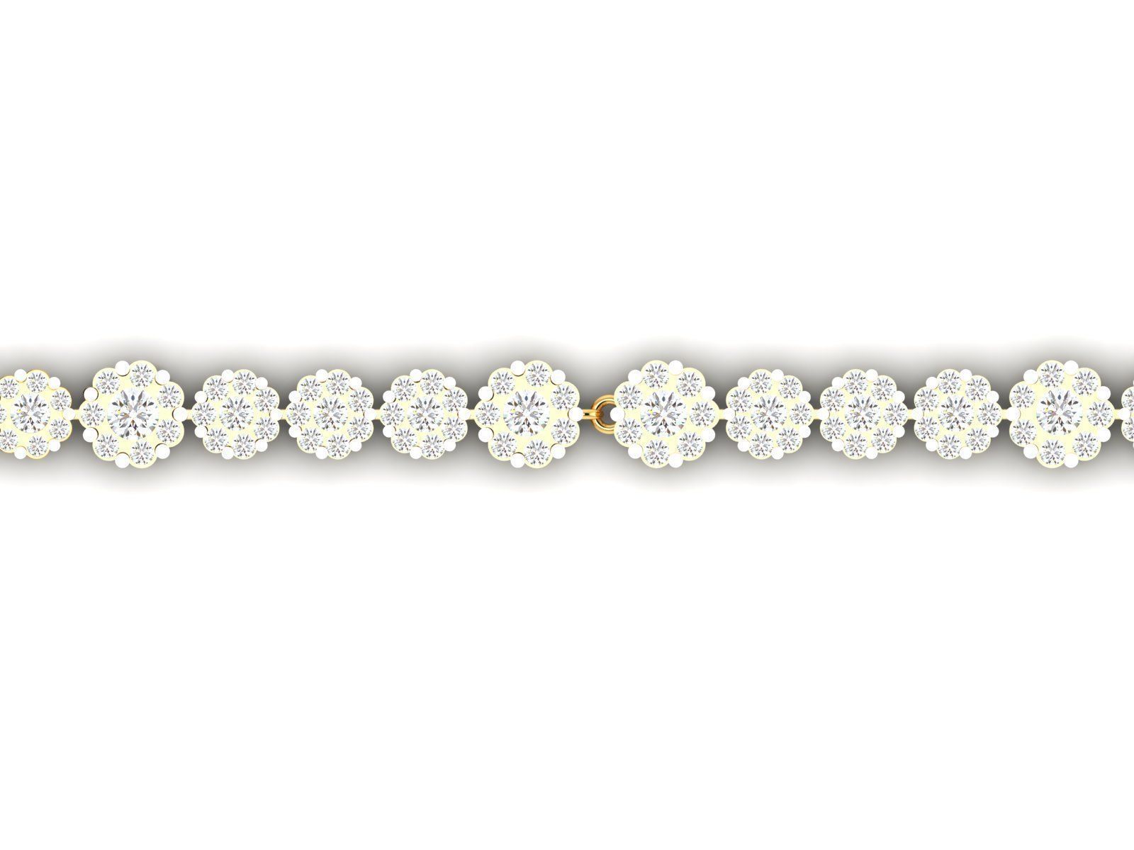 Bracelet-8144 gold diamond tennis bracelet 3D print model_5