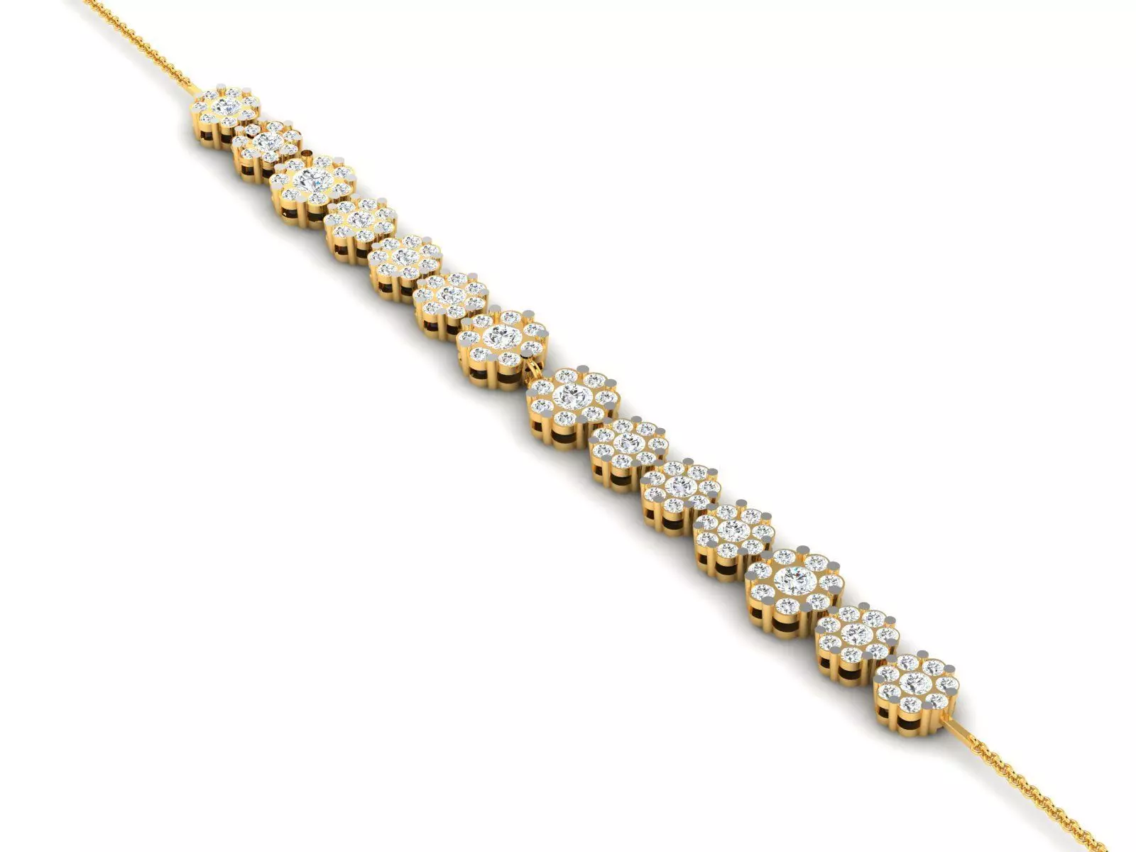Bracelet-8144 gold diamond tennis bracelet 3D print model_0