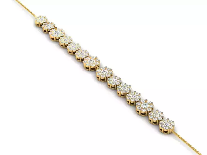 Bracelet-8144 gold diamond tennis bracelet
