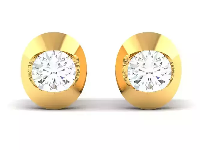 Earrings-8138 gold diamond stud earring