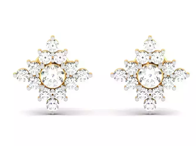 Earrings-8129 diamond stud earring gold