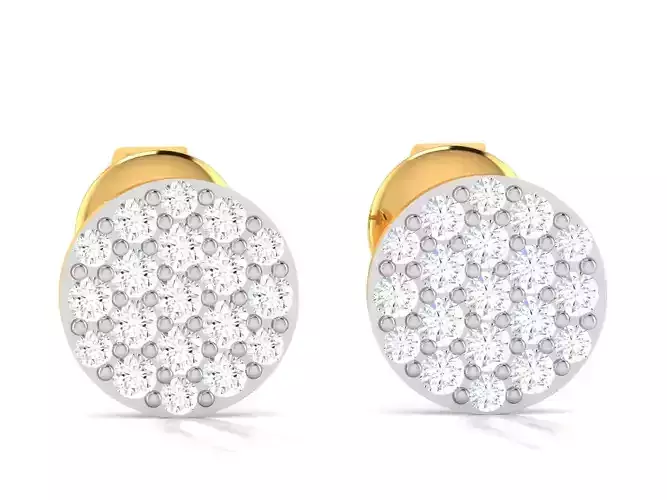 Earrings-7837 round diamond stud earrings
