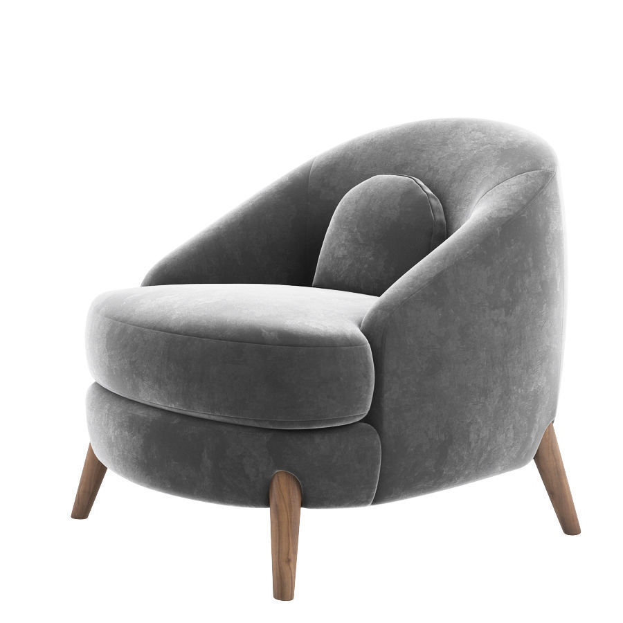 Bocca Lounge Chair Josephdirand 3D model_1