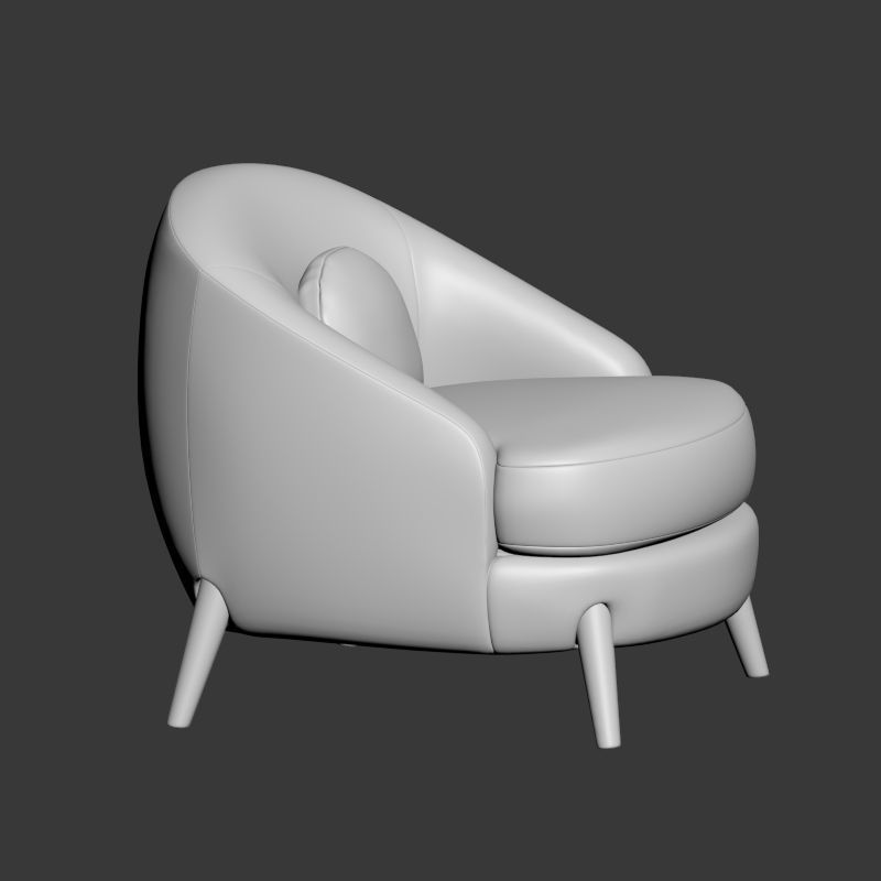 Bocca Lounge Chair Josephdirand 3D model_3