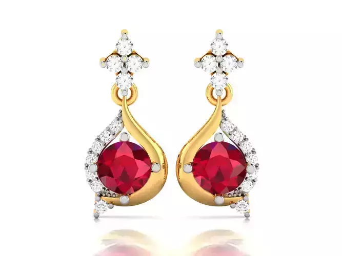 Earrings-7582 ruby and diamond earrings