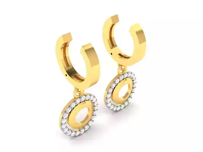 Earrings-7534 gold earring with diamond
