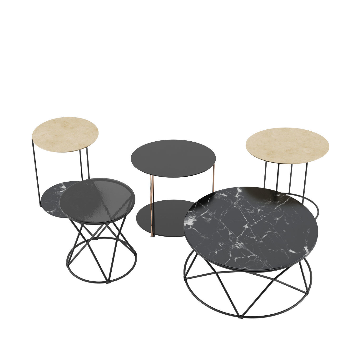 Moi Mio Coffee Side Tables by Christine Kroencke 3D model_2