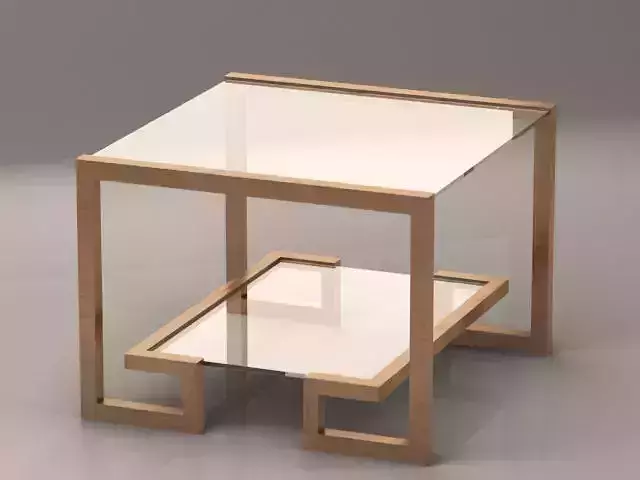 Gold-brass and Glass table