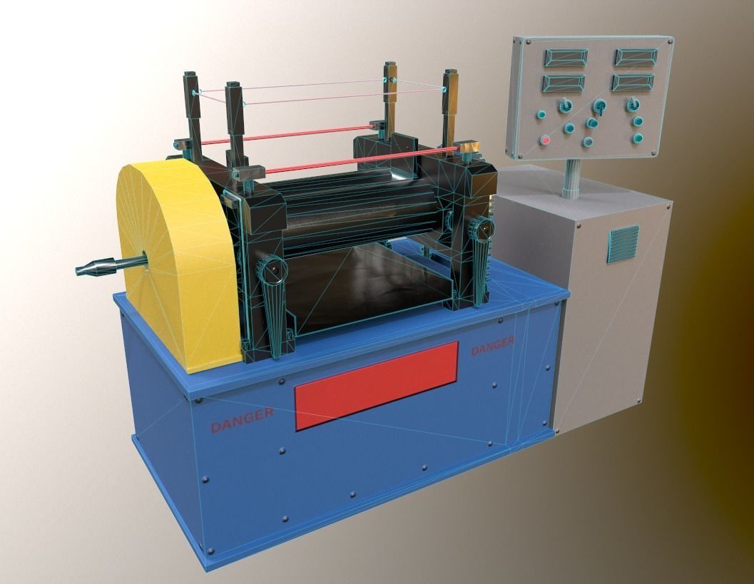 Roll Mill Low-poly 3D model_6