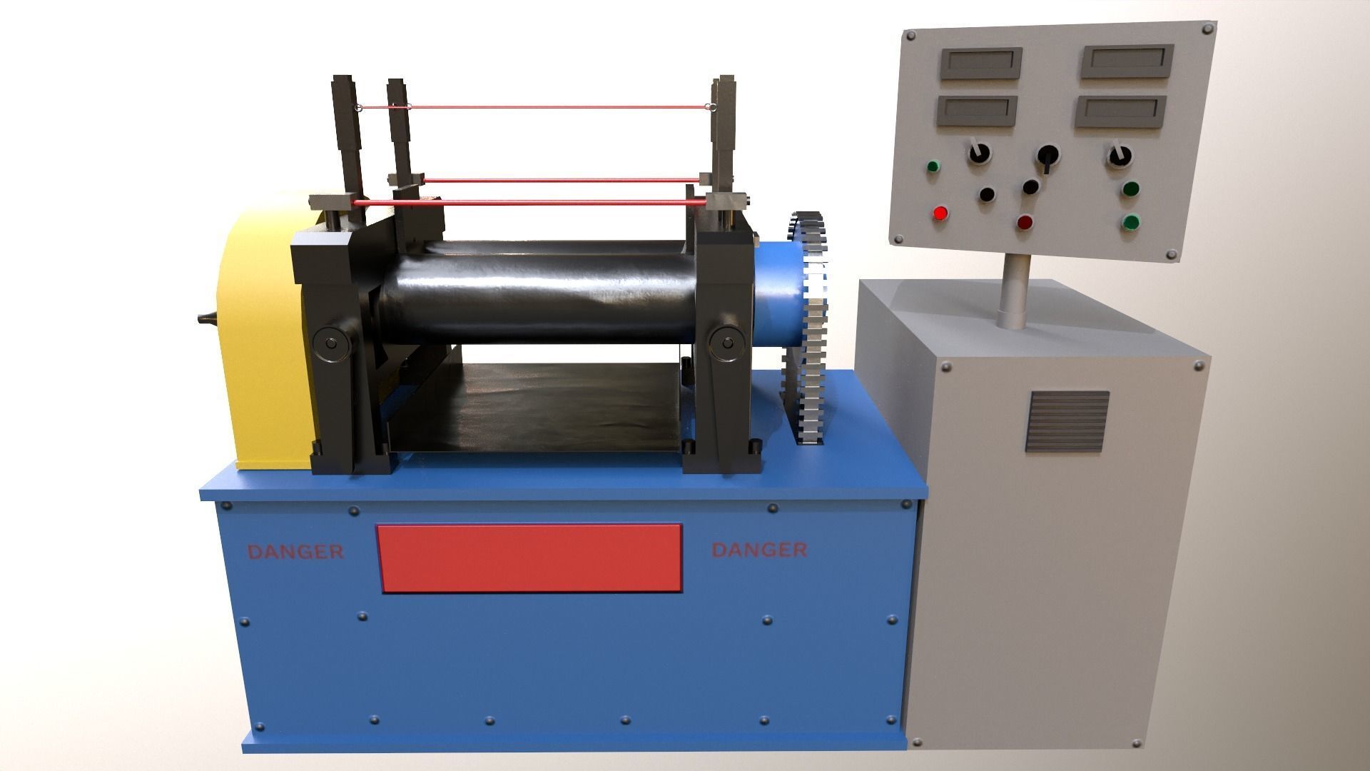 Roll Mill Low-poly 3D model_3