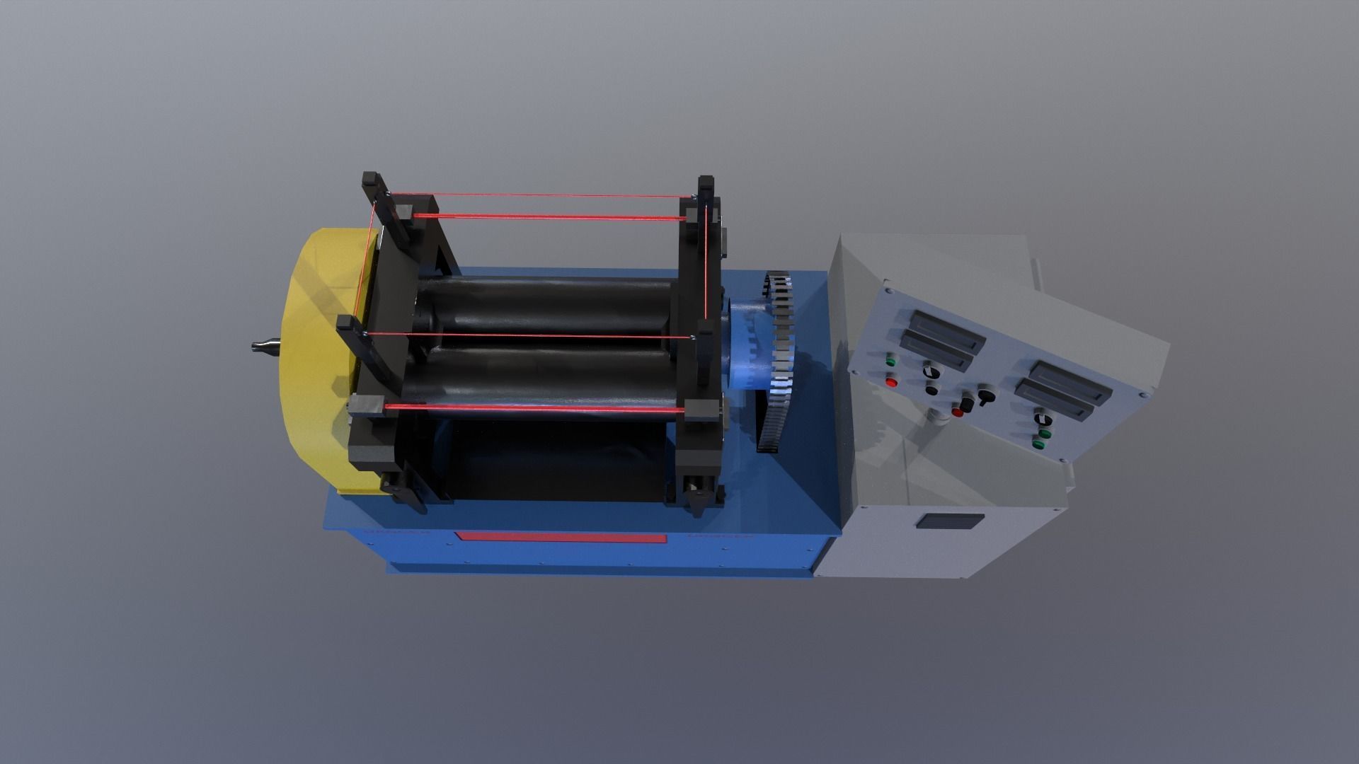 Roll Mill Low-poly 3D model_2