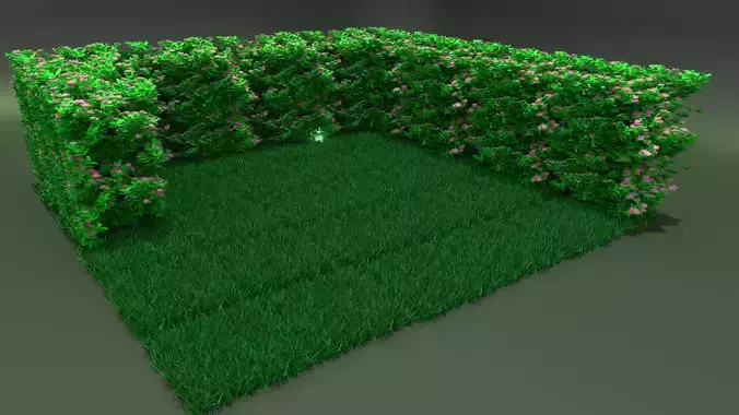 Hedge and Grass  3D model