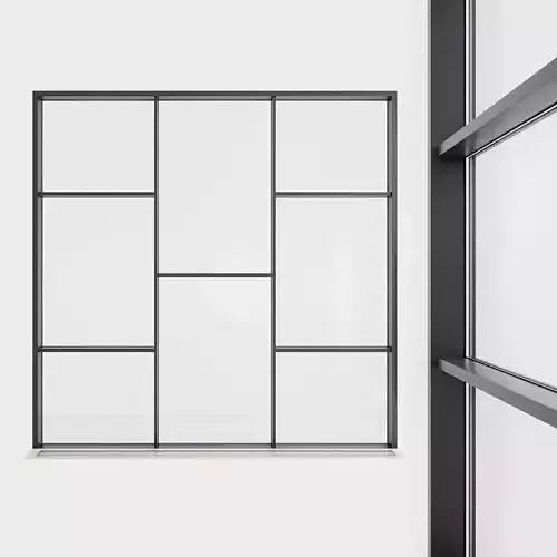 Panoramic glazing Stained glass 37 Low-poly 3D model