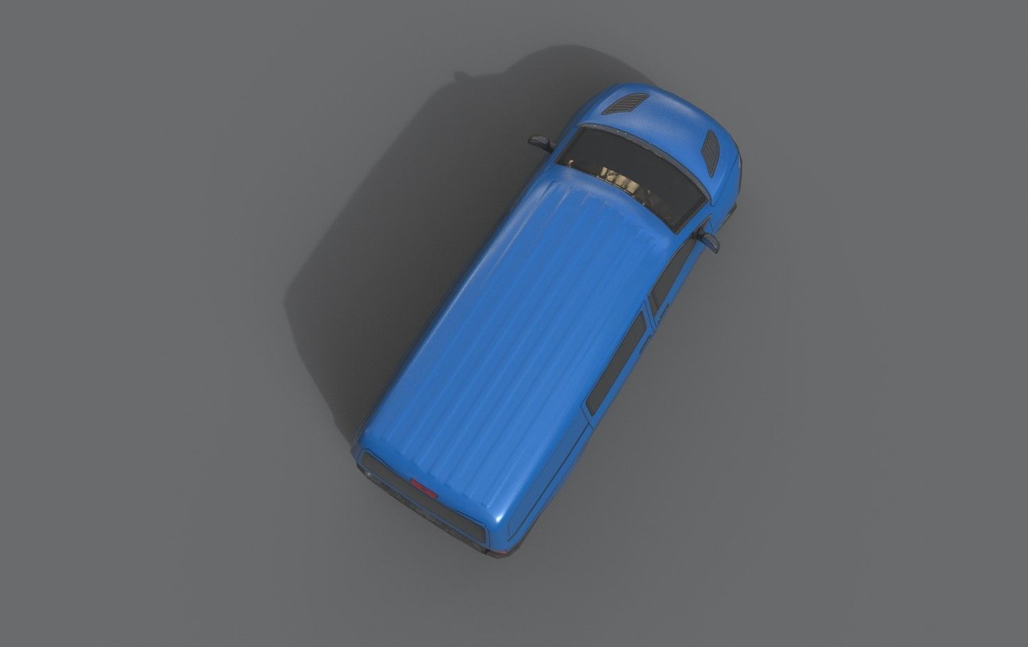 Generic Minivan Blue  Low-poly 3D model_6