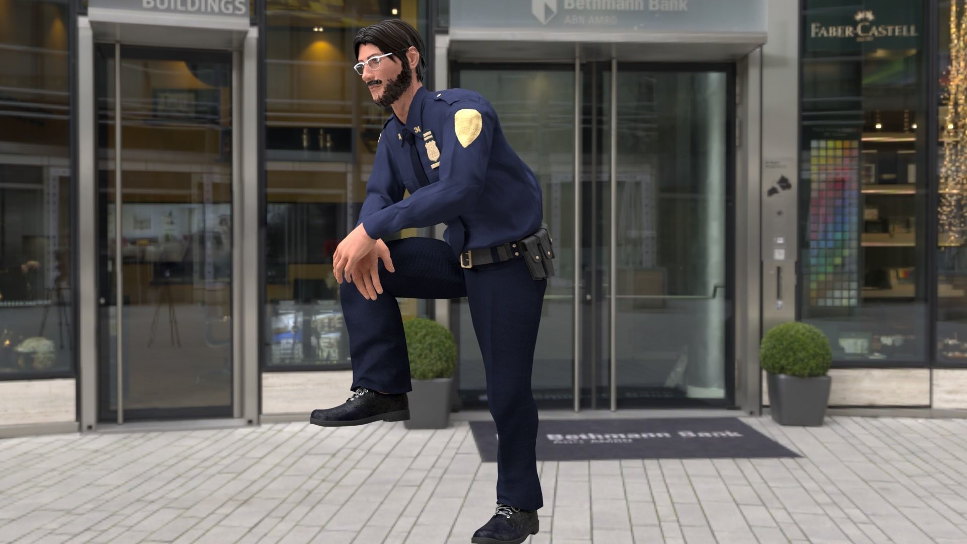 Rigged Police 02 3D model_12