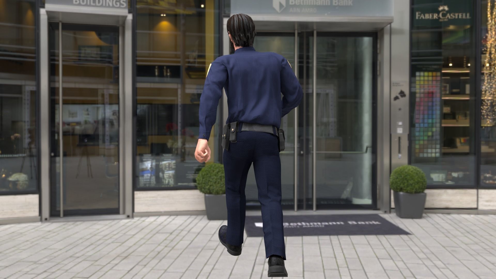 Rigged Police 02 3D model_4