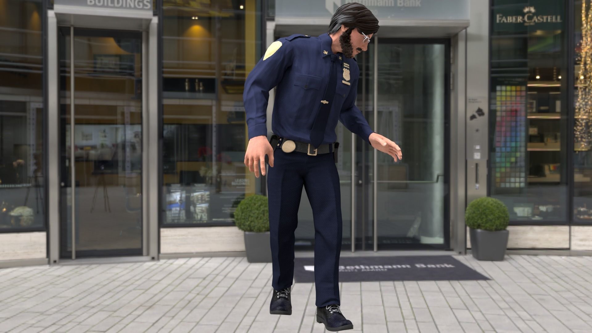 Rigged Police 02 3D model_3