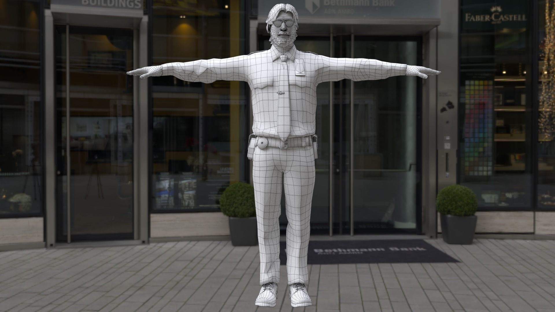 Rigged Police 02 3D model_7