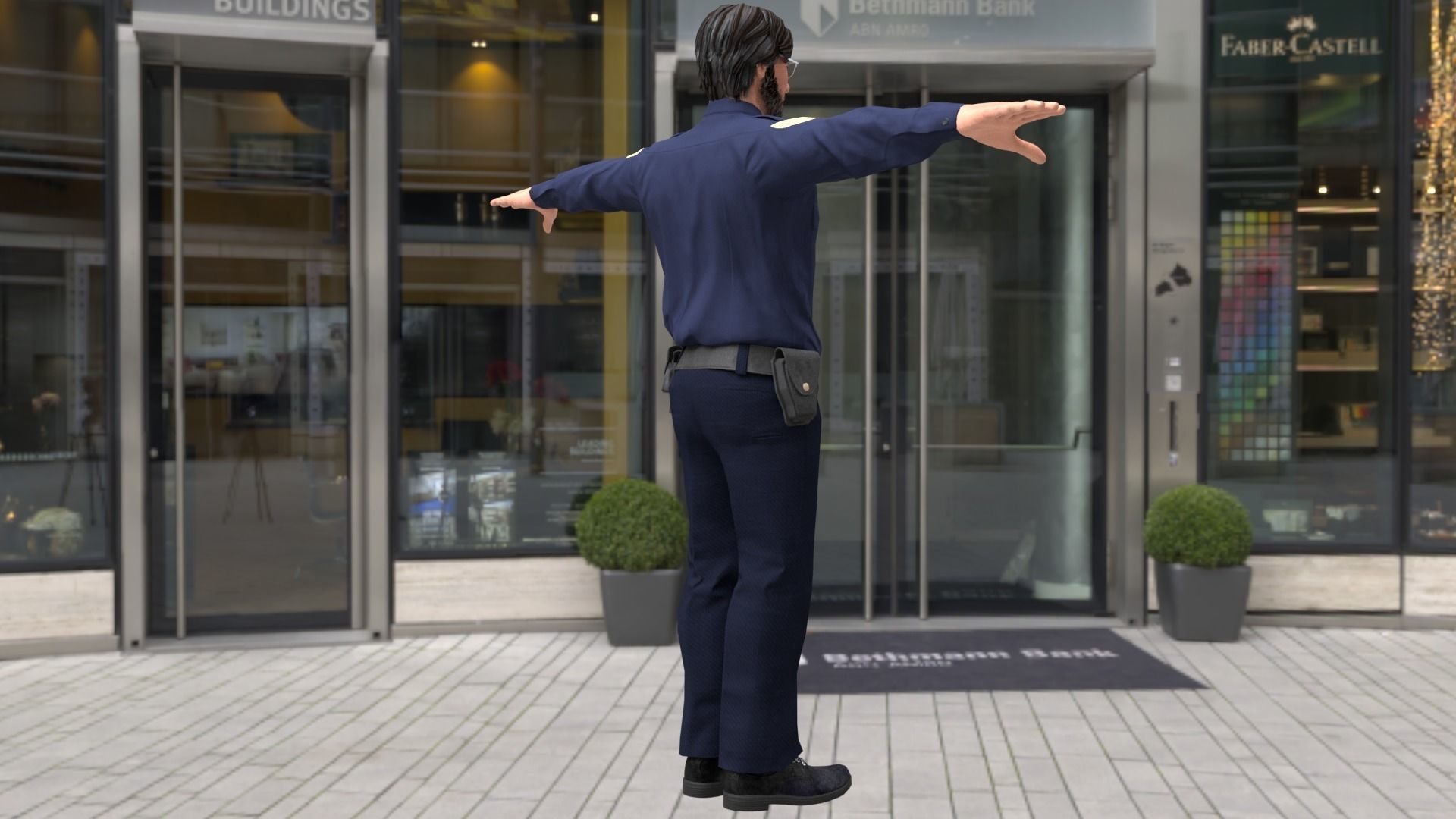 Rigged Police 02 3D model_10