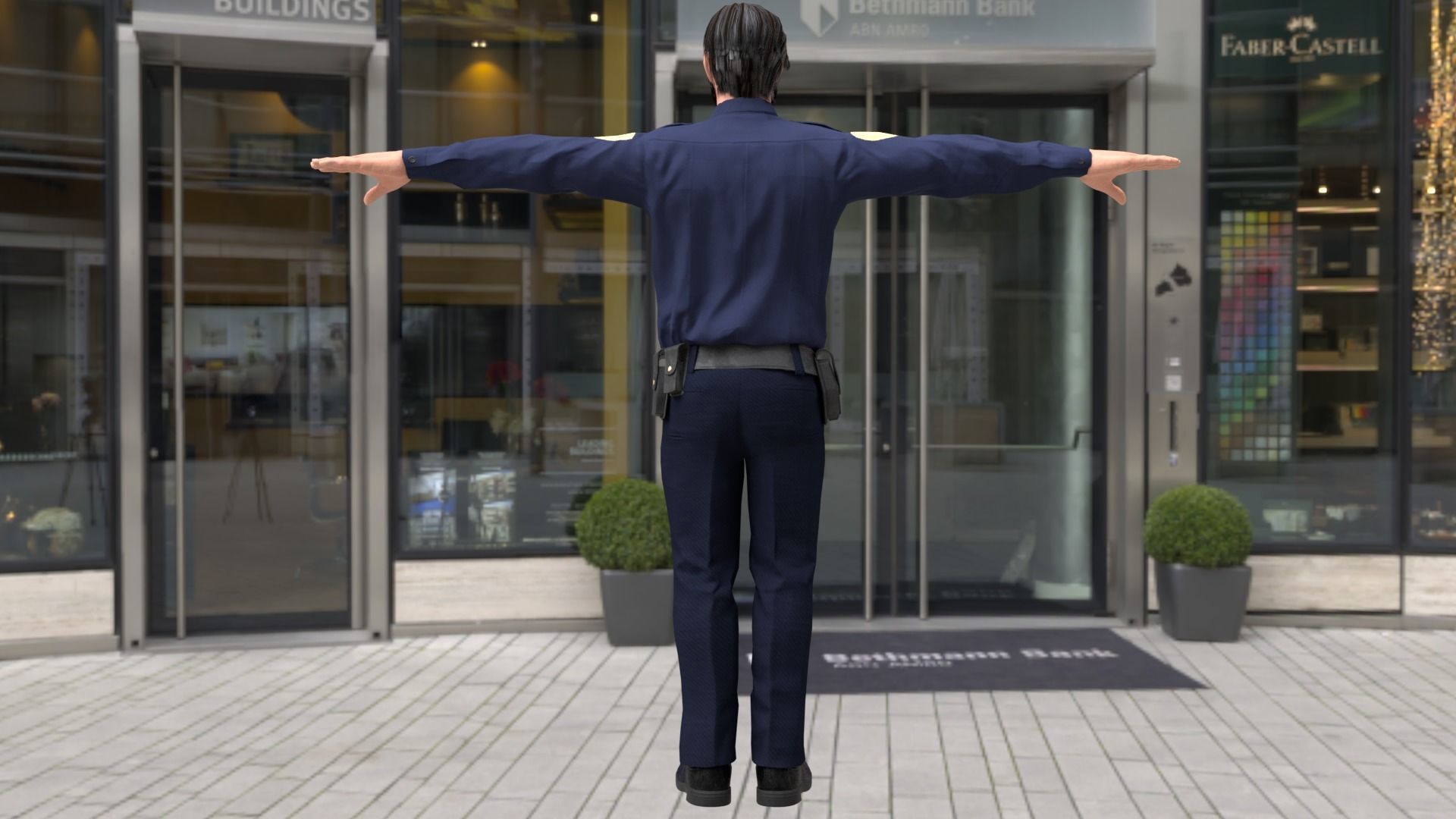 Rigged Police 02 3D model_2