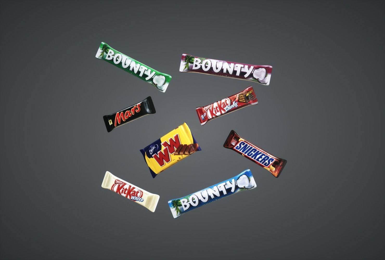 Chocolate bars Low-poly 3D model_1