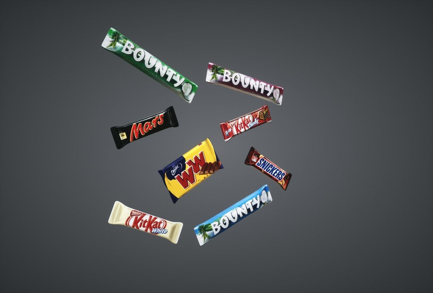 Chocolate bars Low-poly 3D model_2