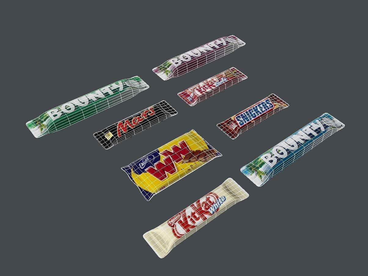 Chocolate bars Low-poly 3D model_3