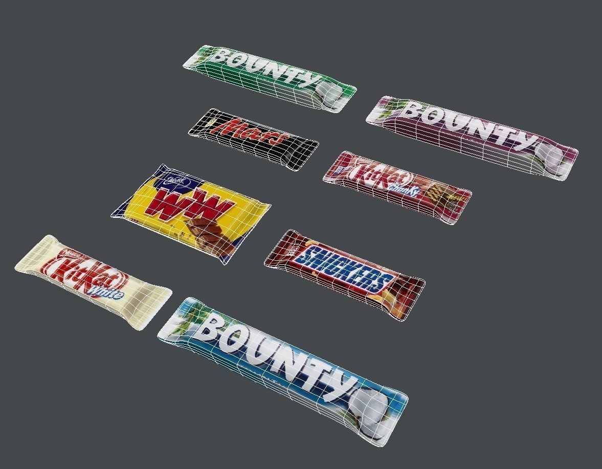 Chocolate bars Low-poly 3D model_4