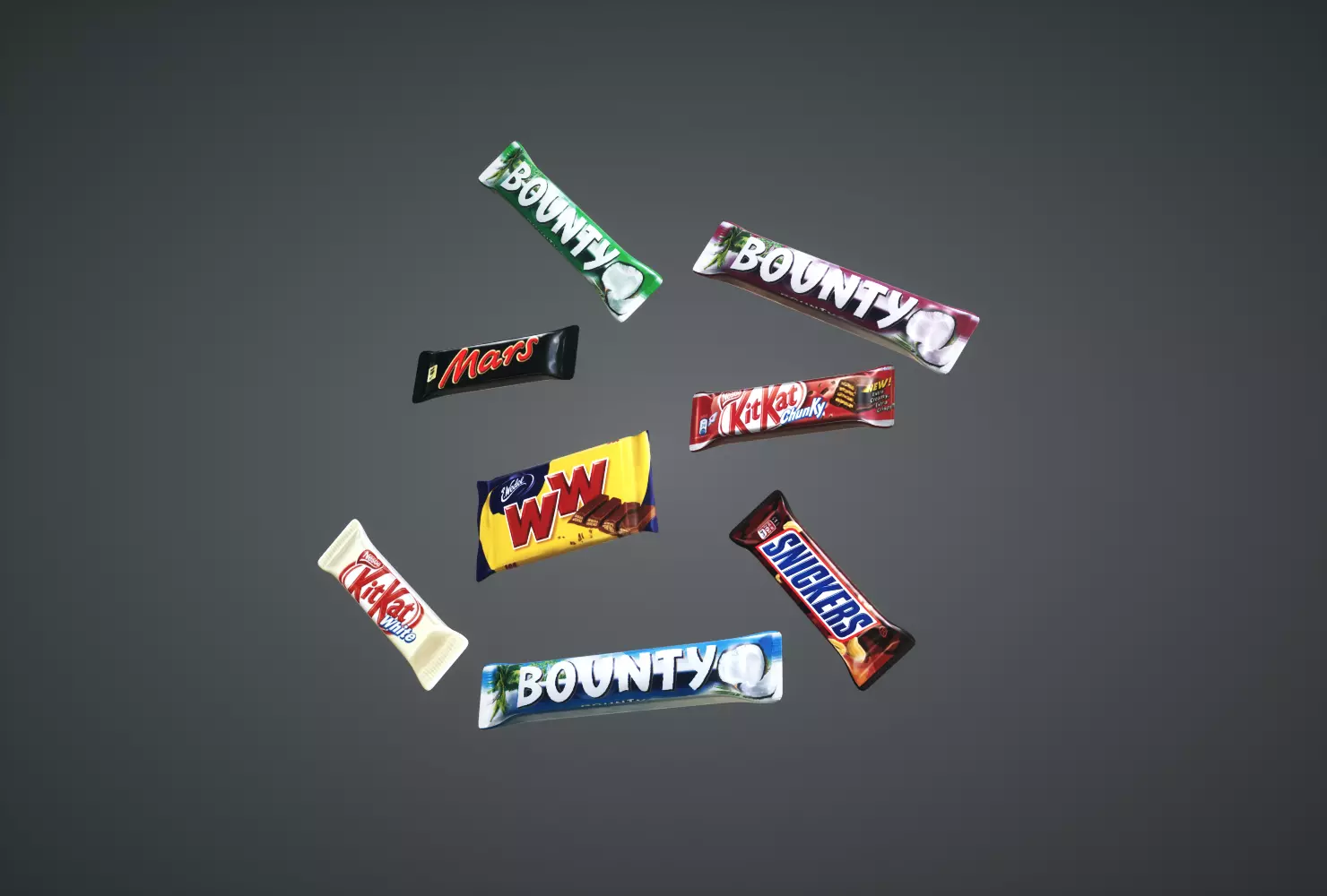 Chocolate bars Low-poly 3D model_0