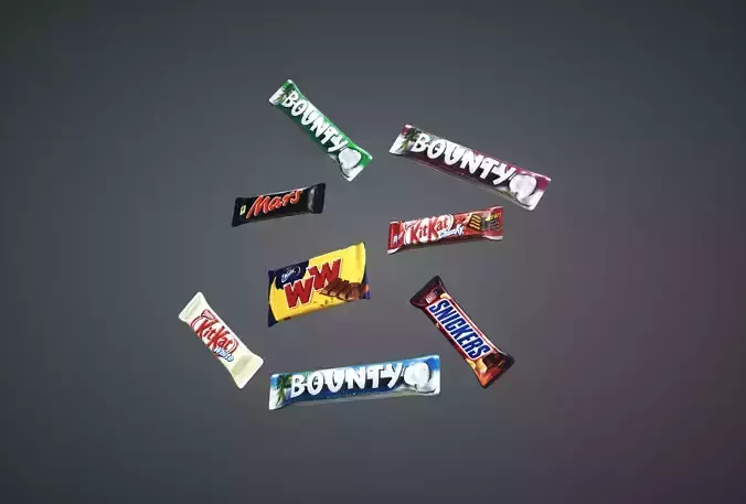 Chocolate bars Low-poly 3D model