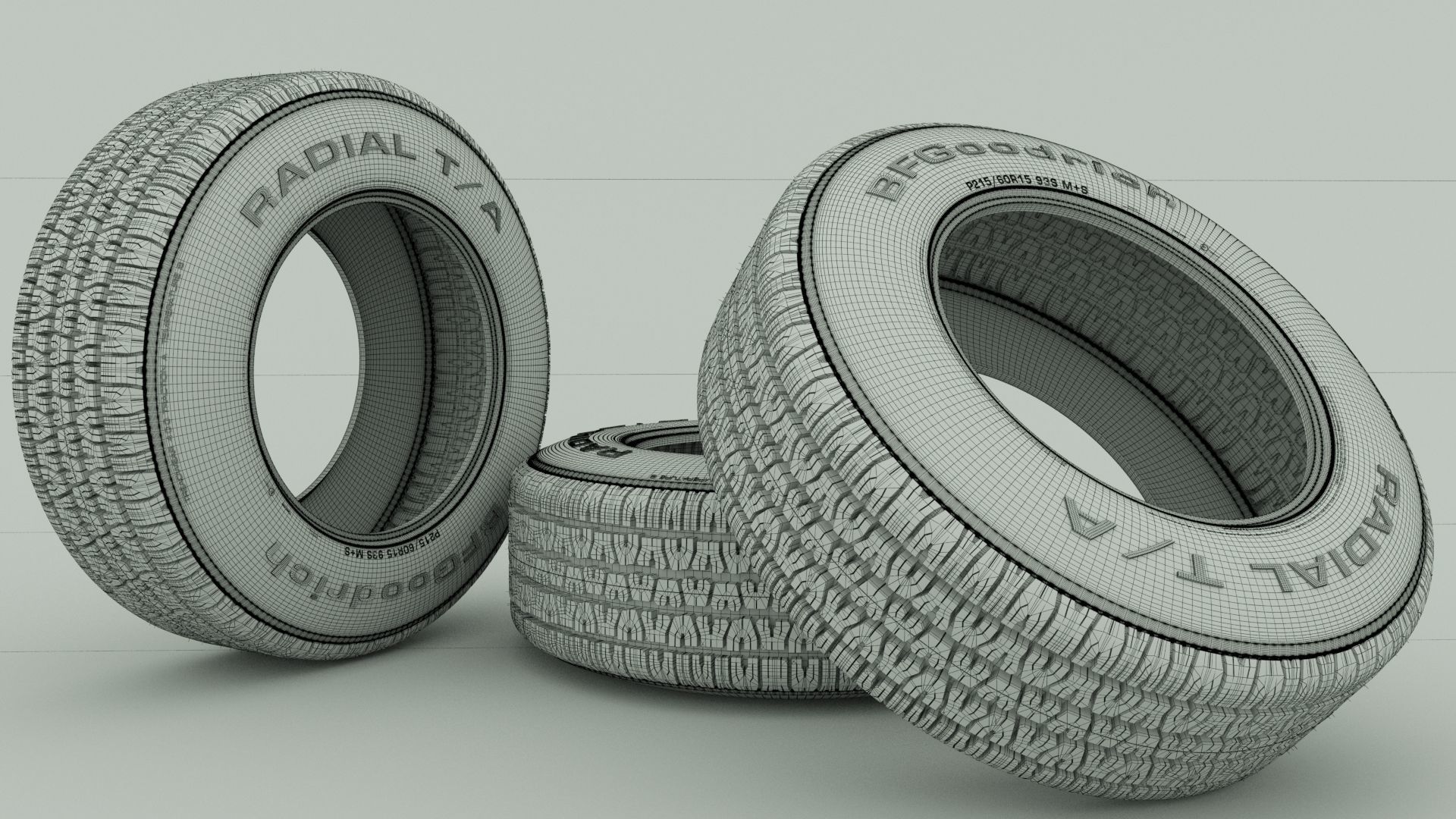 Bf Goodrich 1968 tire 3D model_1