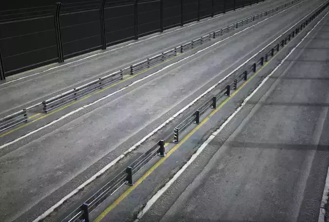 Road PBR metal fence