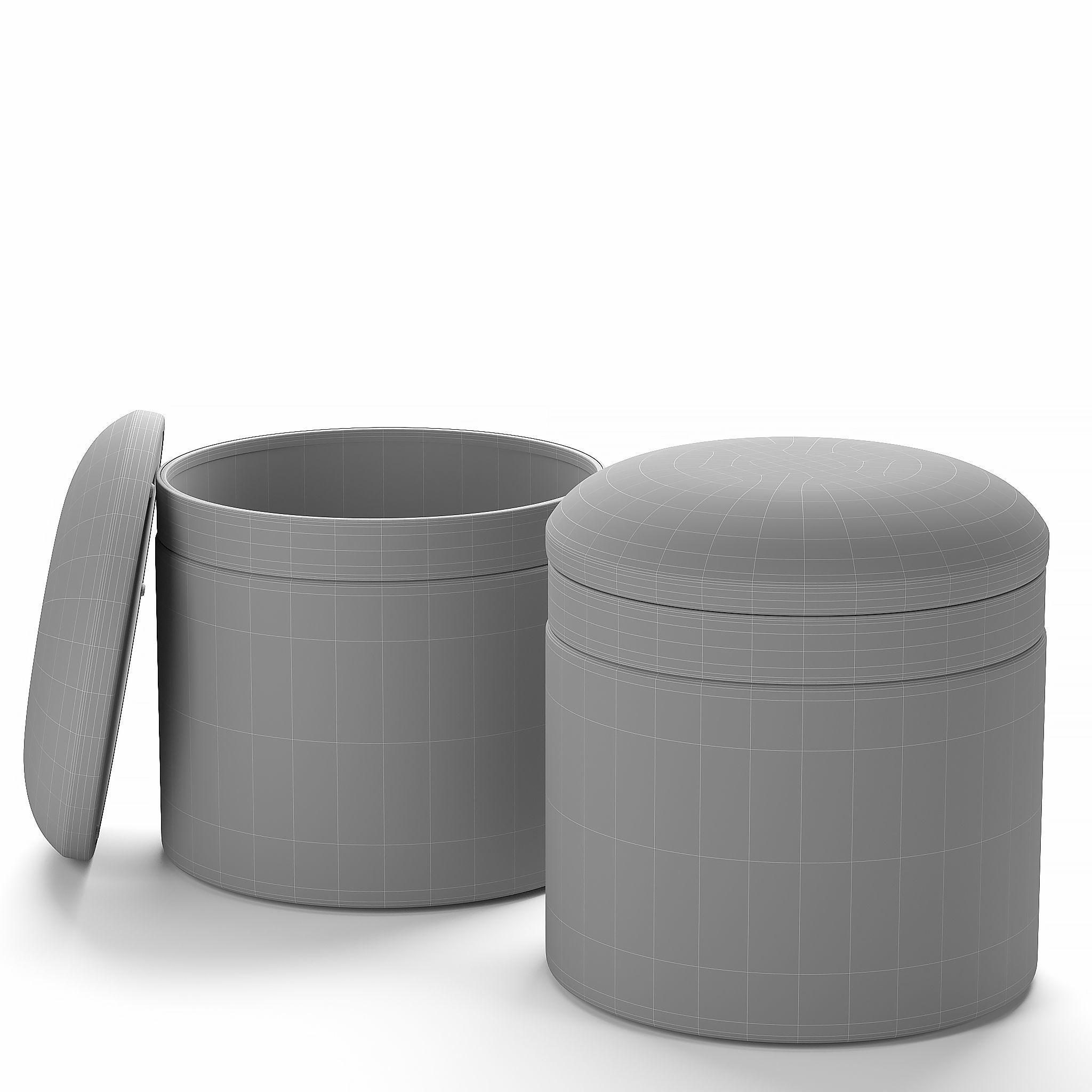 Pouf Loft concept Golden Belt 3D model_1