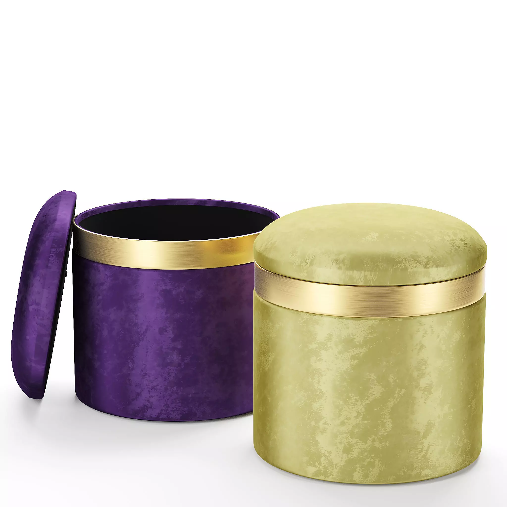 Pouf Loft concept Golden Belt 3D model_0