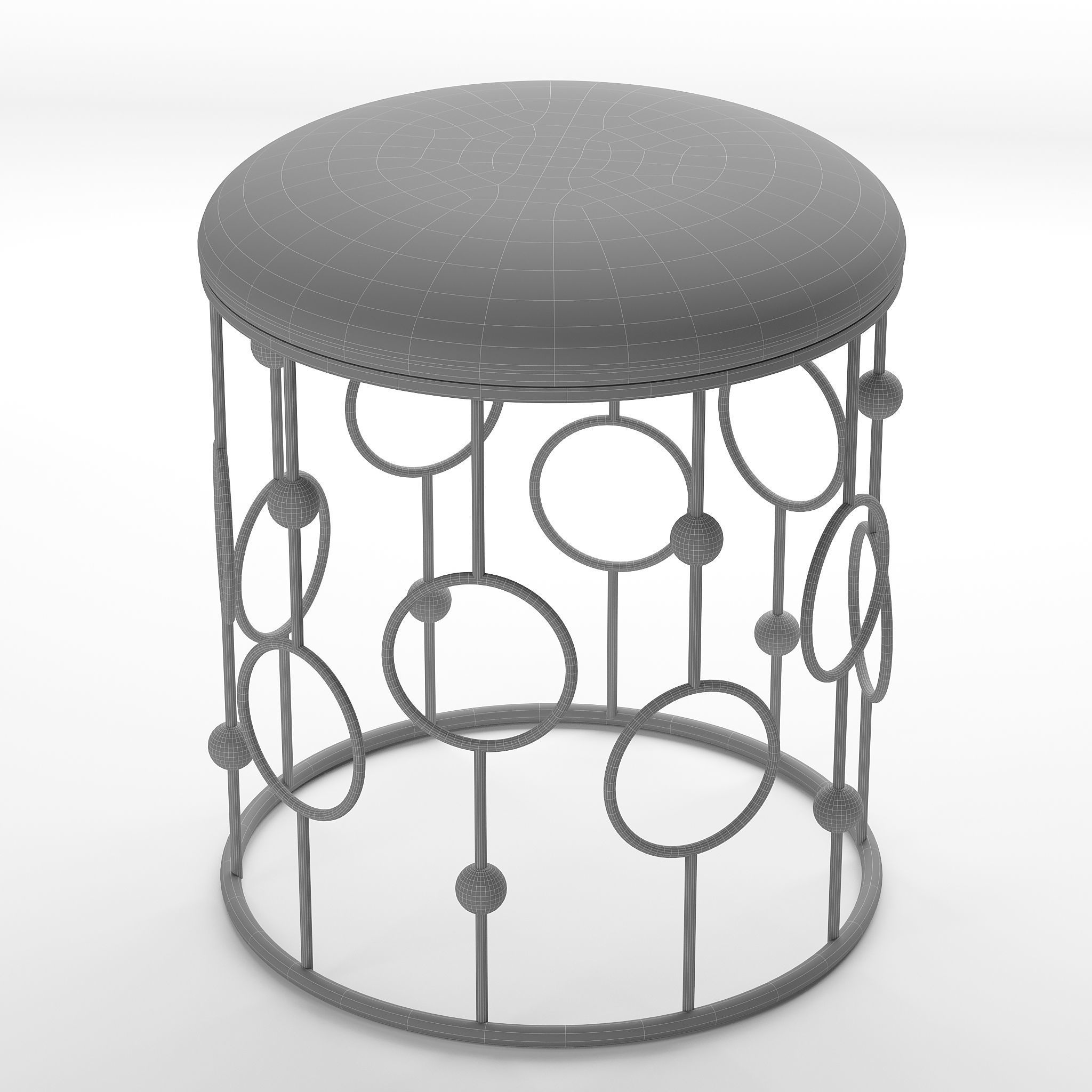 Pouf Loft concept Bright PUF Print golden ring 3D model_2