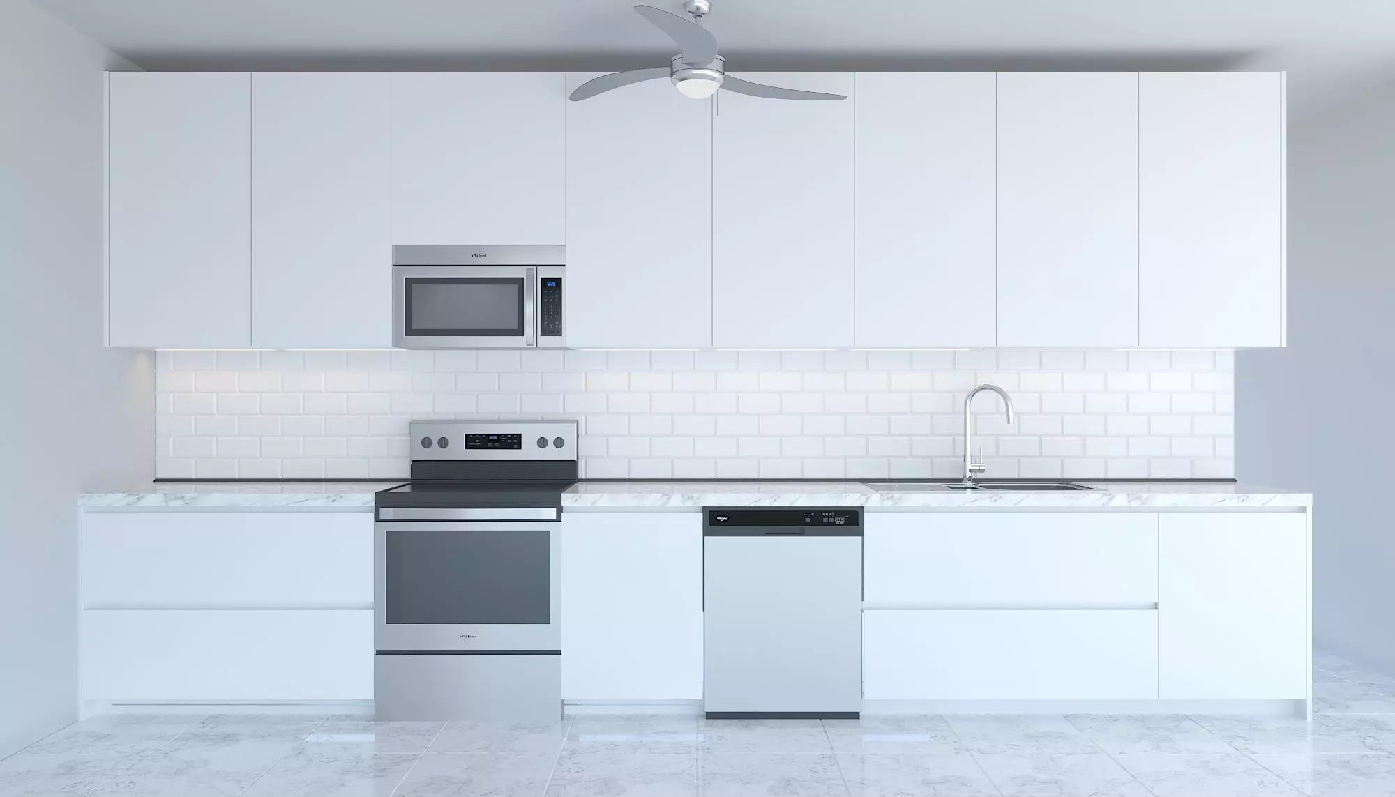 Small Kitchen Whirlpool set 3D model