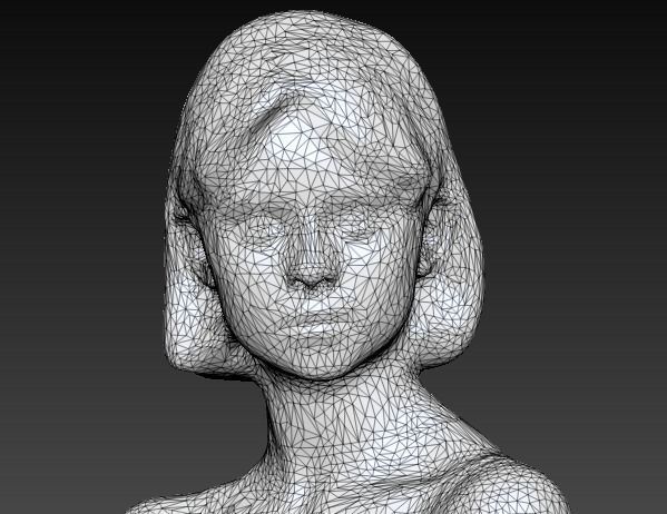 Sexy woman in a gray jacket 213 Low-poly 3D model_6