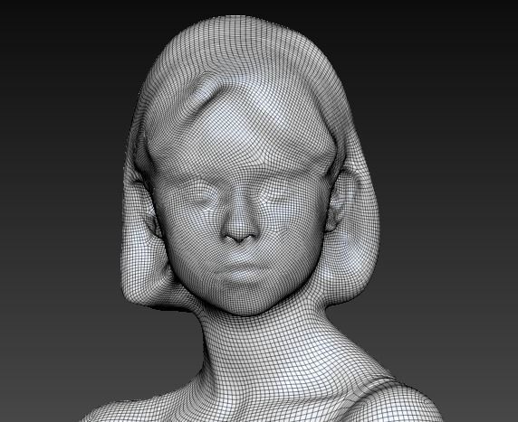 Sexy woman in a gray jacket 213 Low-poly 3D model_4