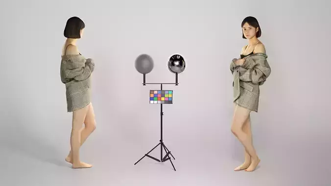 Sexy woman in a gray jacket 213 Low-poly 3D model Sexy woman in a gray jacket 213 Low-poly 3D model