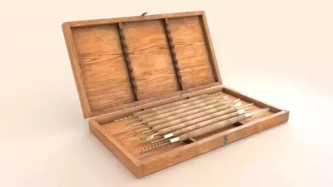 clay sculpture tools set 3D model
